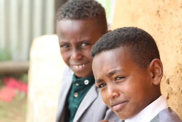 Two children photographed in Gorba, Ethiopia
