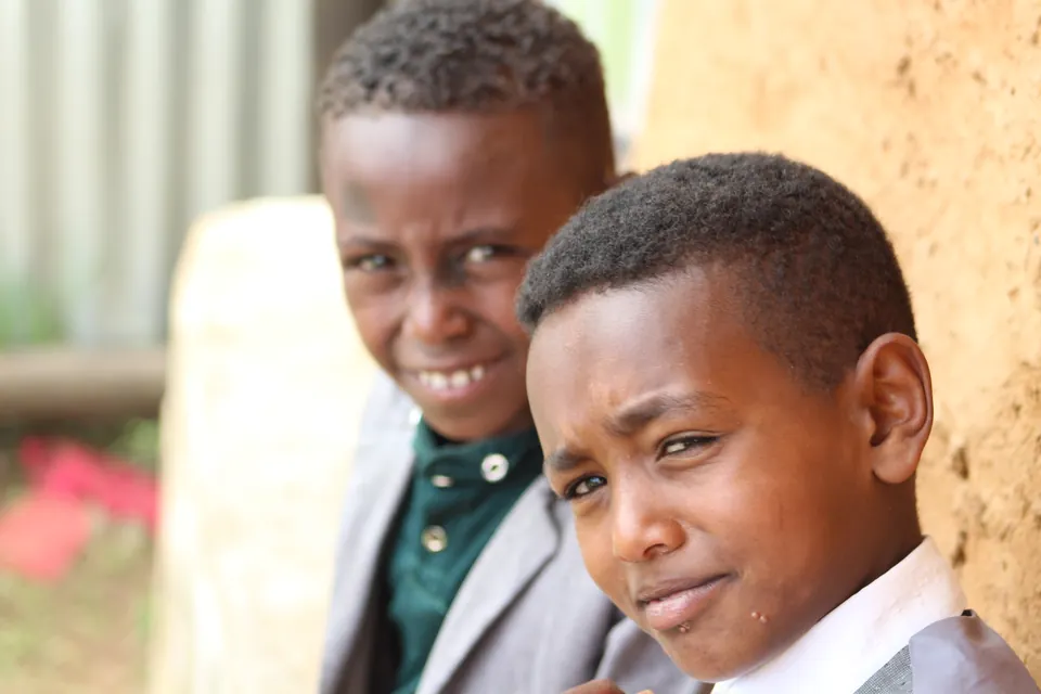 Two children photographed in Gorba, Ethiopia